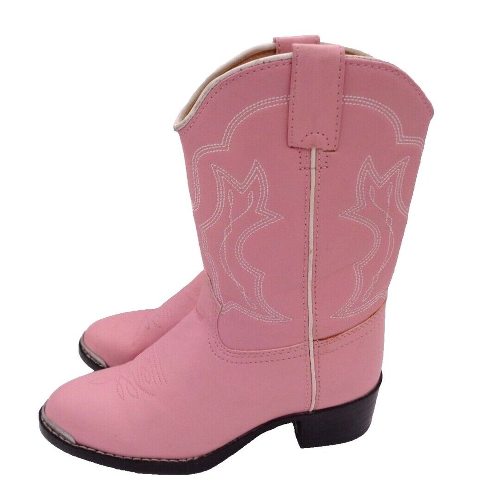 Durango Western Cowgirl Boots Size 2D Girls Pink Faux Leather